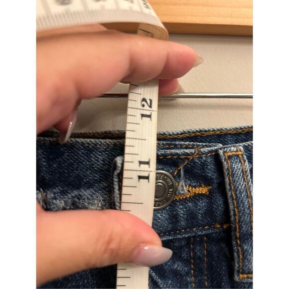 NWT Free People Denim Cut-off Mini Shorts 25 in Deep Sea wash distressed western - Picture 6 of 8